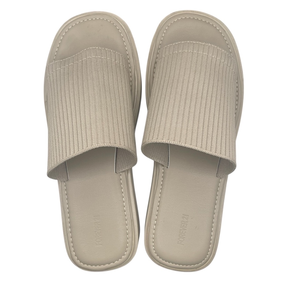 Forever 21 Women's Knit Platform Slid on Sandals Beige Color Size 8.5